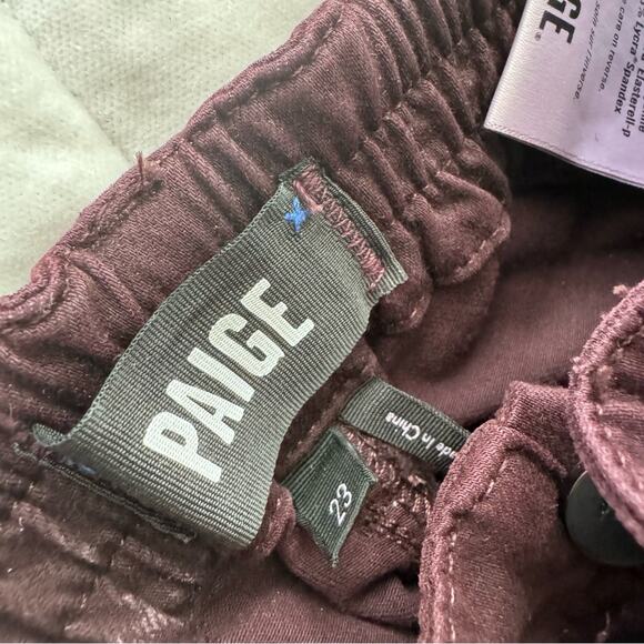 NEW PAIGE Women's Christy Off Duty High Rise Tapered Pant in Vintage Deep Berry - Picture 8 of 8